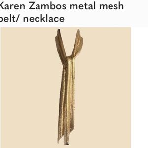 Karen Zambos Gold Metal Mesh Belt/Necklace